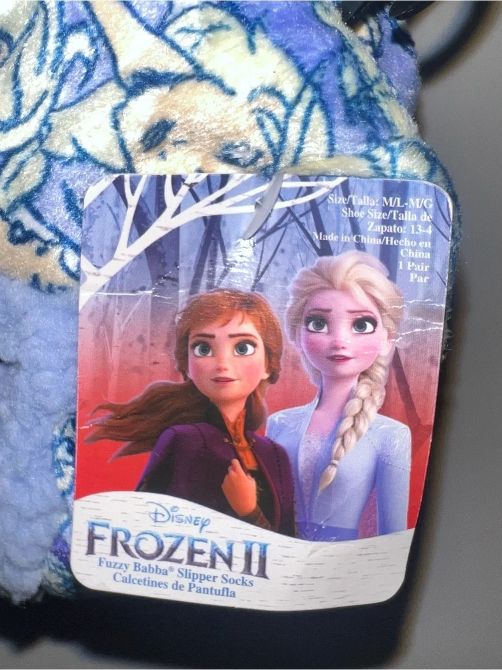 Disney Frozen Elsa Blue Plush Slip-On Indoor Slipper